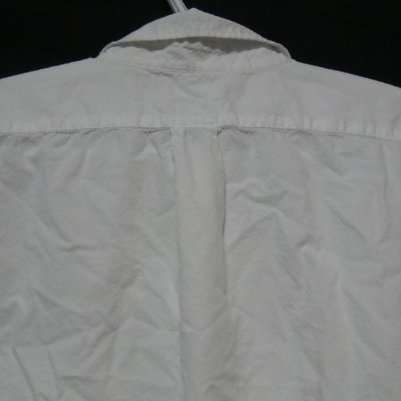 OLD NAVY | Slim Fit | large | 100% Cotton | Textured White Button-Up Dress Shirt - Picture 12 of 16